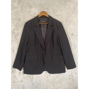 Banana Republic Blazer Womens 18 Black Stretch Single Button Lined Career Office